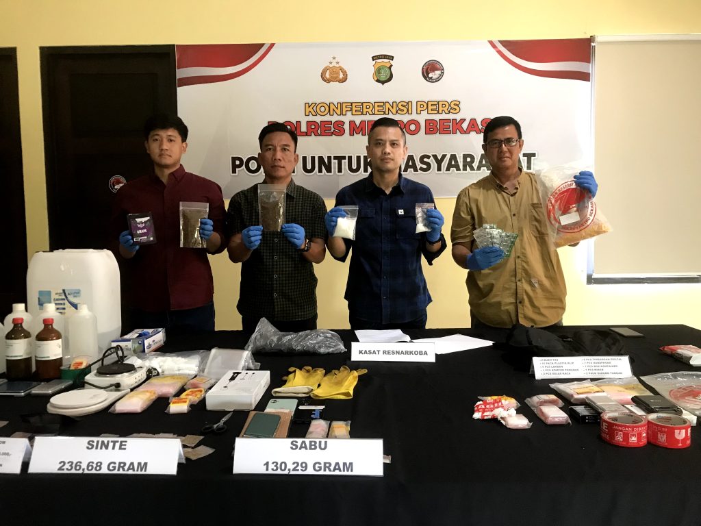 Sat Resnarkoba Polres Metro Bekasi Bekuk Jaringan Narkoba Lintas Wilayah, 6 Tersangka Diamankan