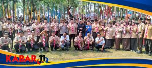 Kapolsek Cibarusah Hadiri Pembukaan Gerakan Pramuka Kuartir Ranting Bojongmangu Di Buper Karangkitri